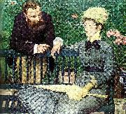 Claude Monet in the conservatory painting